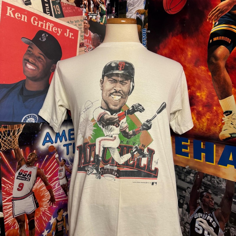 Vintage 90s Kevin Mitchell San Francisco Giants MLB‎ Baseball T Shirt Sz Medium